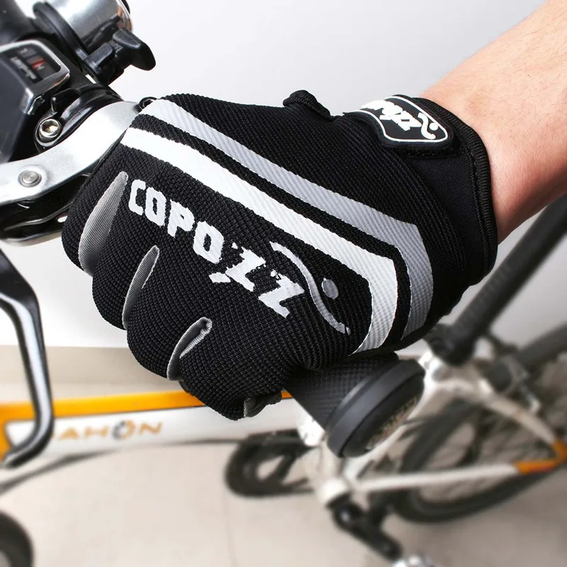 Copozz Brand New Gel bike glove Full Finger touch screen cycling gloves anti-slip shockproof breathable MTB sport bicycle gloves Cycling Outdoor and Sports