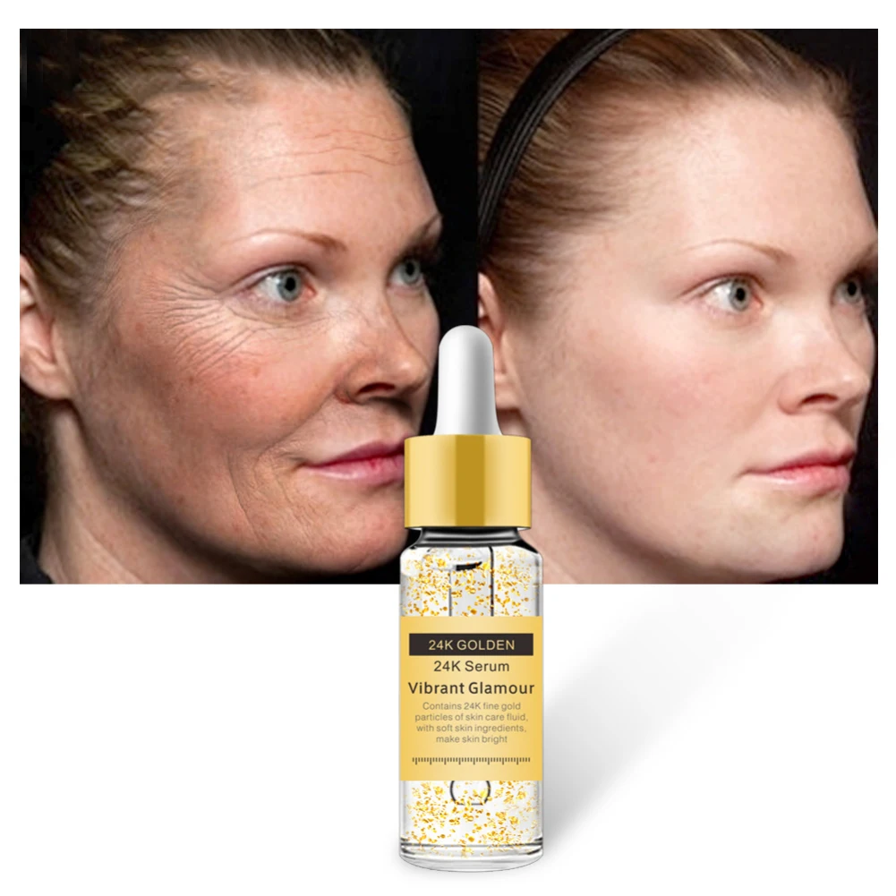 

VIBRANT GLAMOUR Face Serum Gold 24K Anti-wrinkle Firming Whitening Essence Antiaging Serum Moisturizing Brighten Skin Care TSLM1