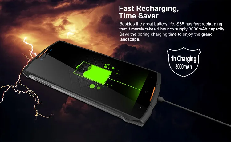 DOOGEE S55 6GB RAM 64GB ROM MTK6750T 1.5GHz Octa Core 5.5 Inch IPS Corning Gorilla Glass 3 Screen IP68 Waterproof Dual Camera Android 8.0 4G LTE Smartphone