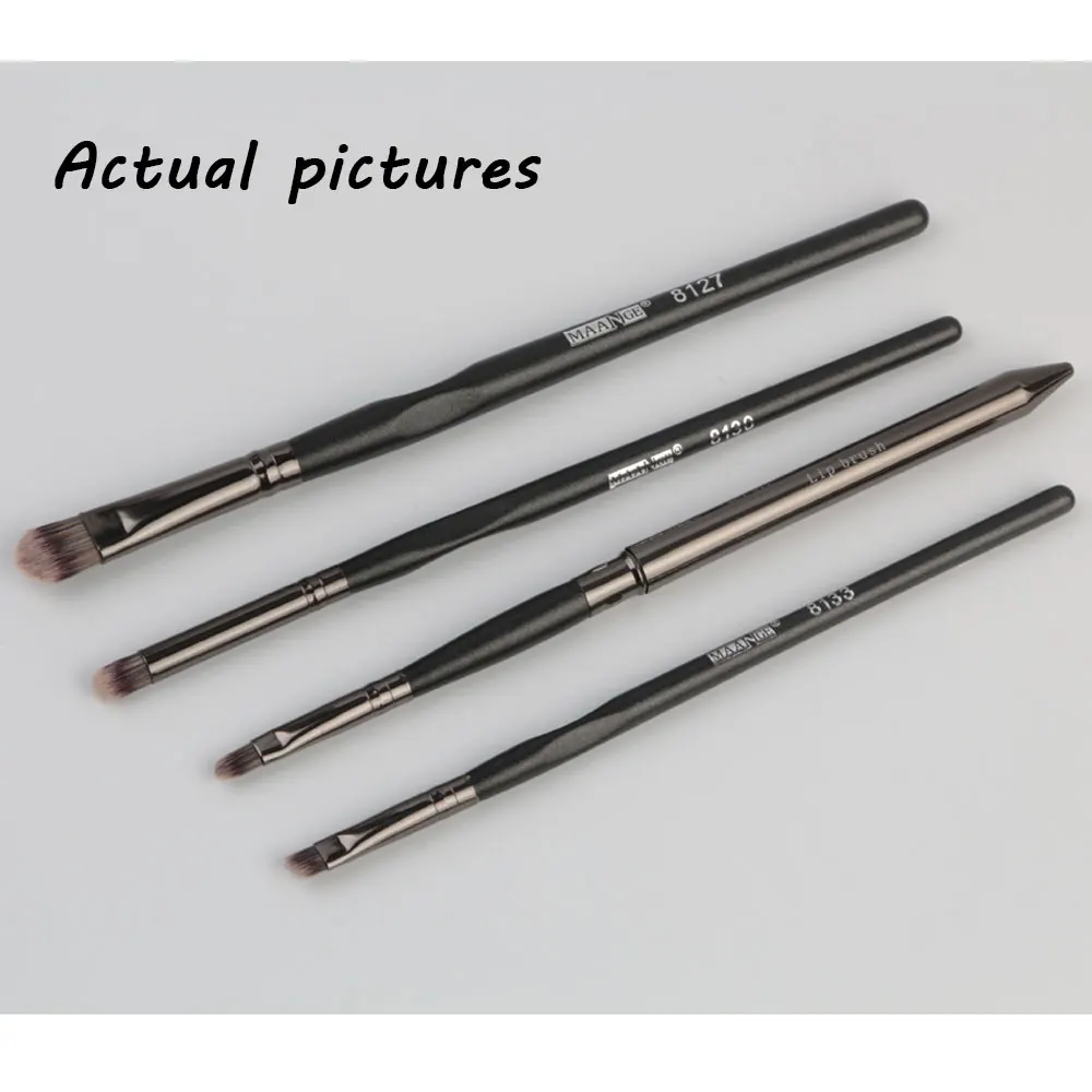 

MAANGE 4Pcs Good Quality Eyes Brushes Kit Eye shadow Eyebrow Lip Make up Brush Powder Cosmetic Beatuy Makeup Brush Tool Set