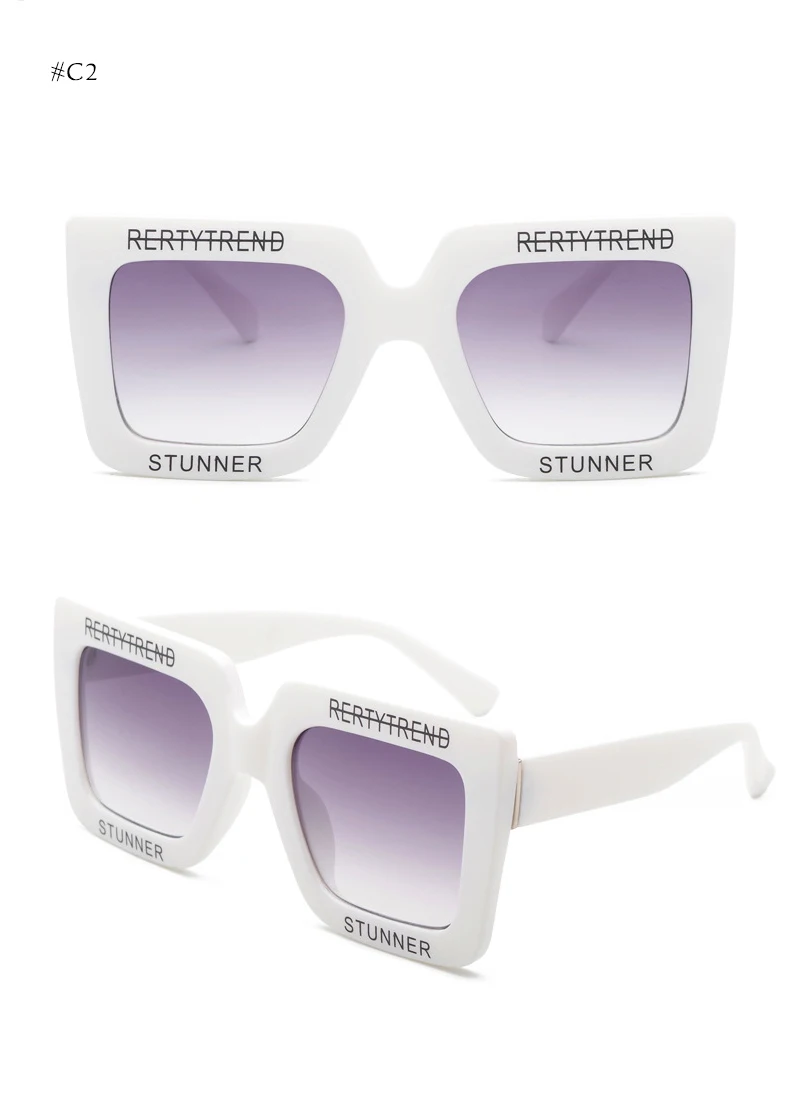 HBK итальянские модные квадратные солнцезащитные очки негабаритных для Для женщин оттенков Для мужчин красные, черные фиолетовый белая рамка Пластик прозрачный UV400 Óculos