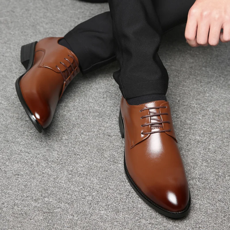 DXKZMCM/Мужские модельные туфли; Мужская официальная обувь; роскошные кожаные свадебные туфли; мужские оксфорды; большие размеры 38-47