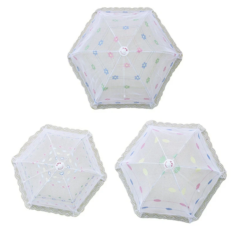 

Mesh Umbrella Food Cover For Foods Foldable Table Food Dish Dishes Cover Anti Fly Mosquito Net Kitchen Accessories Tools