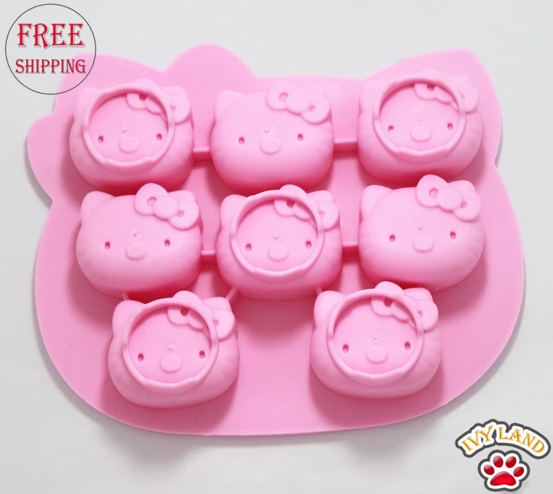 Free Shipping,New Silicone 2pcs/lot,Hello Kitty Design Cake Decoration