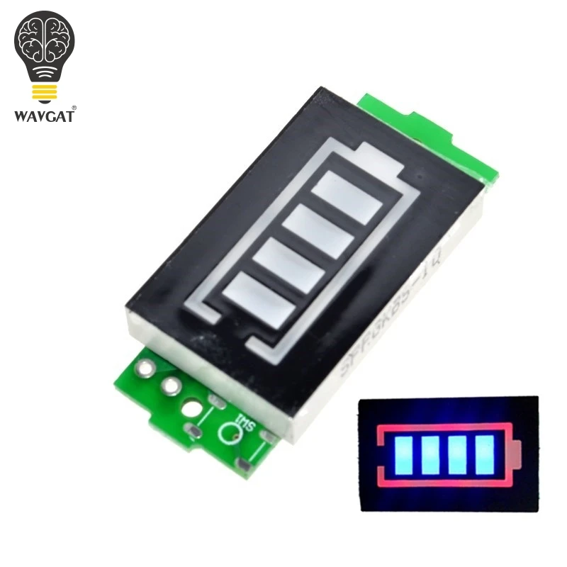 

1S - 4S Single 3.7V Lithium Battery Capacity Indicator Module 4.2V Blue Display Electric Vehicle Battery Power Tester Li-ion