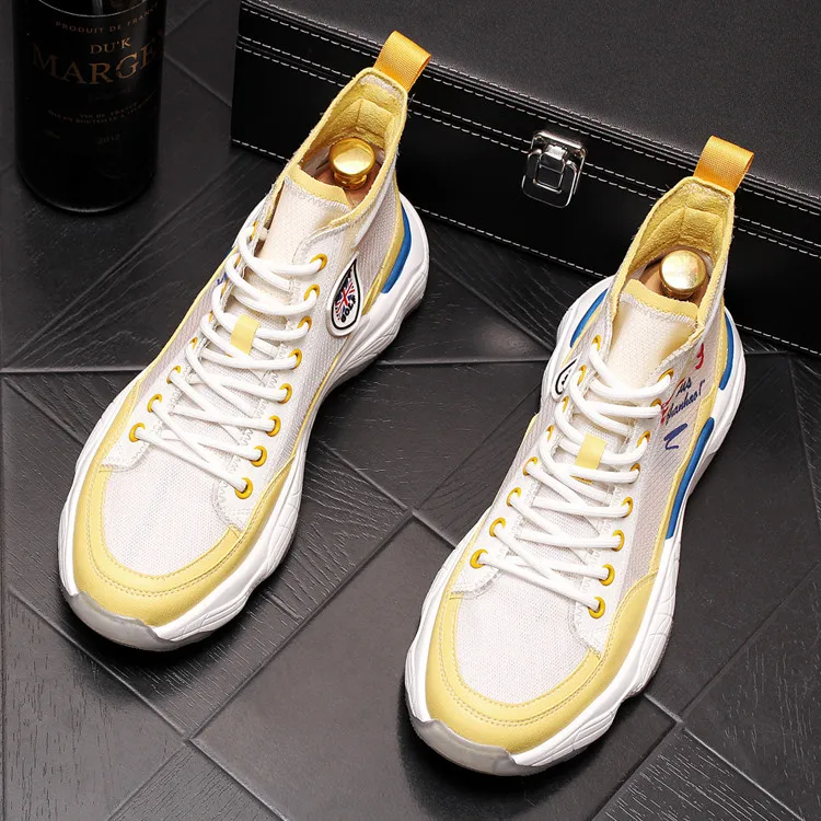 

Summer Fashion Designer Mens Mesh Patchwork badge Casual Shoes flats loafers British Man Breathable Trending skateboard Shoes