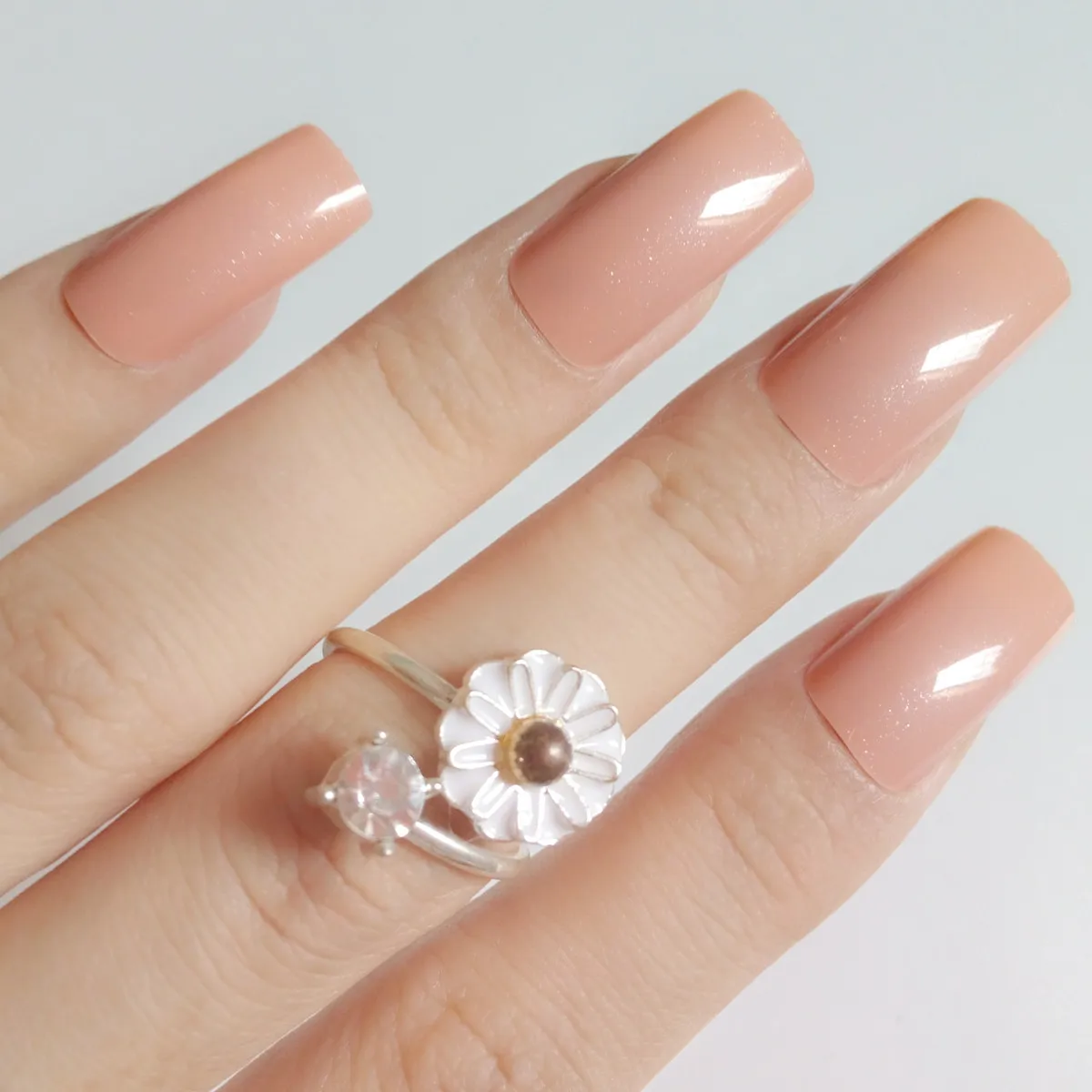 

24pcs/set Wholesale Nude Natural False Nails Tip Flat Top Acrylic Fake Nail Office Lady Manicure Tools