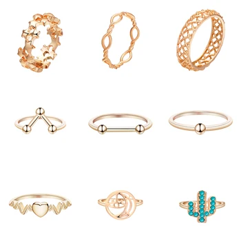 

Cxwind Fashion Geometric Rings Gold Color Finger V Cactus Heart Rope Ring Wedding Cubic Zirconia Rings For Women Gift Wholesale