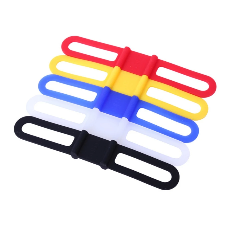 Cheap 2PCS Bicycle Light Holder Bicycle Handlebar Silicone Strap Band Phone Fixing Elastic Tie Rope Cycle Bandages Bike Accessories 1