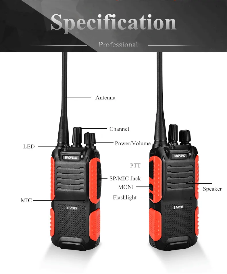 2 шт Baofeng BF-999S Plus Walkies Uhf band военный уровень двухсторонний радиоприемопередатчик для безопасности, отеля, ветчины BF999s обновление 888s