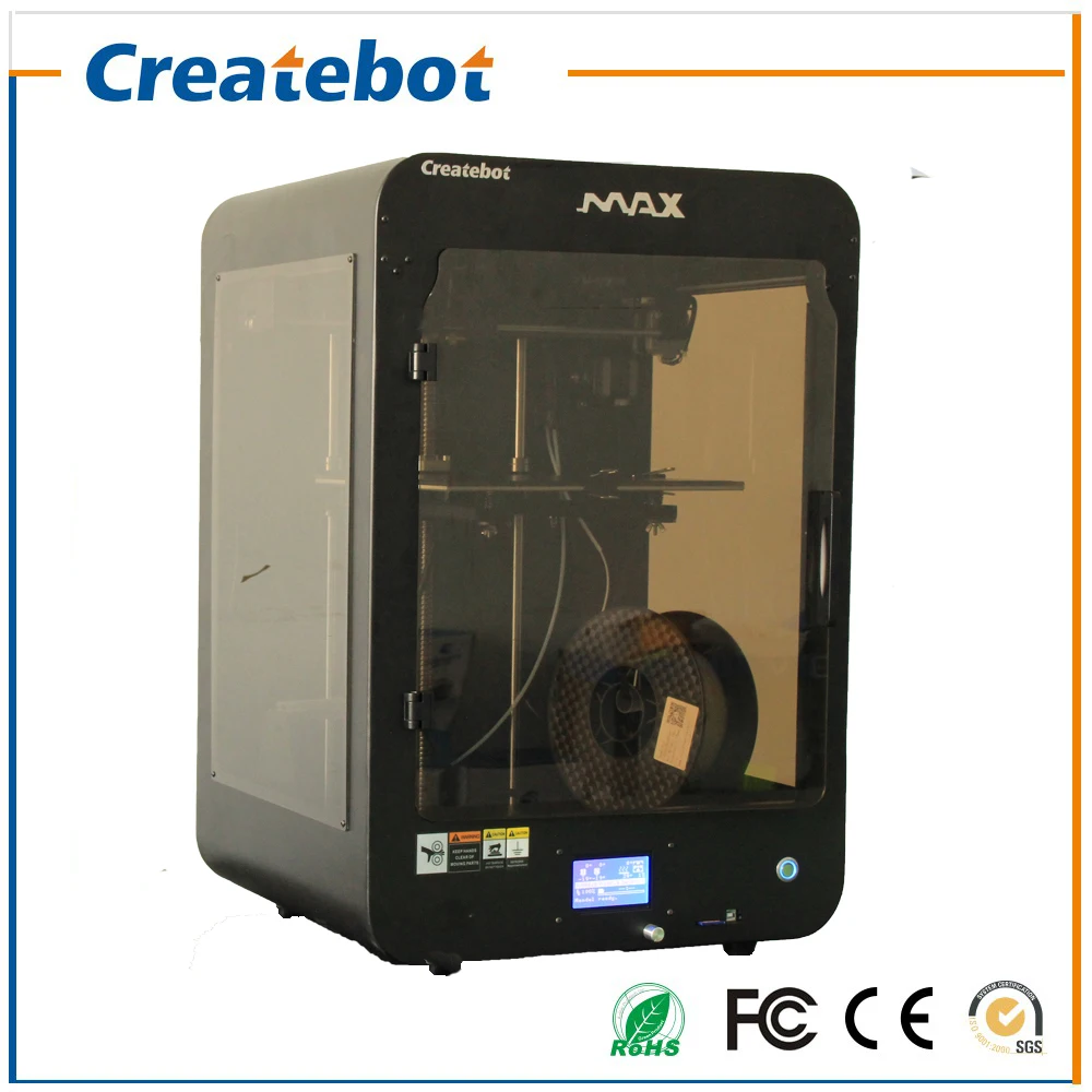  LCD Display 3D Printing Machine Single Extruder 3d Printer Createbot MAX 3d Printer Kit With Heat Bed 330m Filament 8GB SD Card 