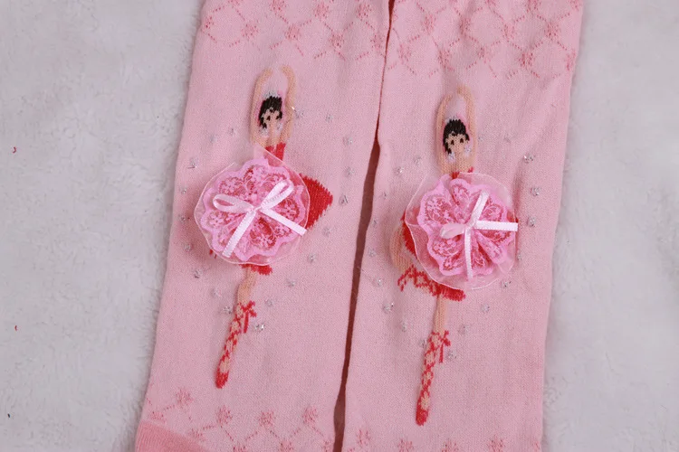 Мягкие хлопковые Гольфы с кружевными цветами; детские колготки без косточек; облегающие носки для девочек; белые хлопковые Балетные Носки; Хлопковые вязаные носки