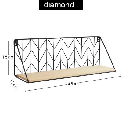 Черная металлическая сетка, плавающие полки, настенные стеллажи, органайзер, стеллажи для хранения, книжная полка для идеального декора спальни - Цвет: f