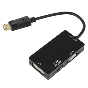

Tideseer 3 in 1 DisplayPort DP To VGA DVI HDMI Adapter Cable 1080P Display Port Connector Converter For PC Projector Laptop HDTV