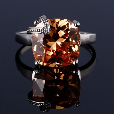 Nasiya очаровательные дизайнерские кольца с драгоценным камнем, натуральная 925 пробы, серебряные женские модные ювелирные изделия - Цвет камня: Оранжевый