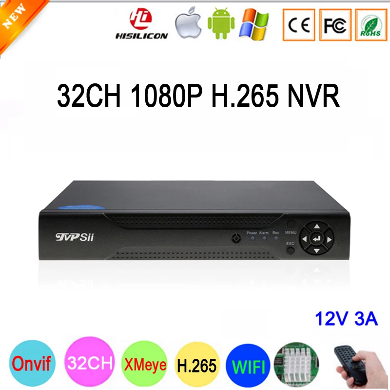 XMeye Remote Control Hisiclion Chip  Dahua Front Panel Two Sata Port 8*5M/16*3M/24*1080P/32*960P HD Digital NVR Free Shipping