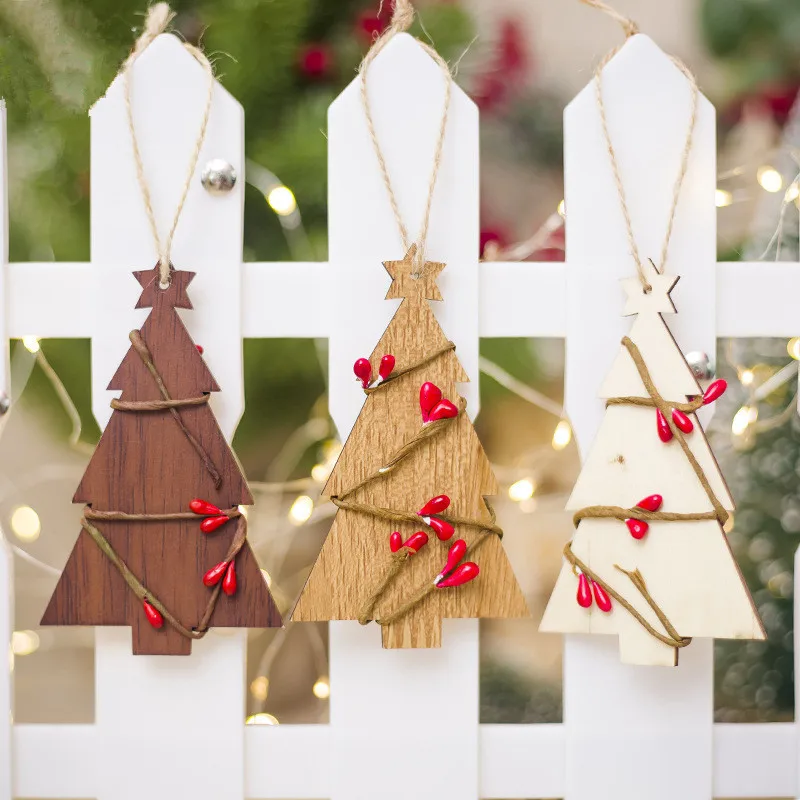 

Christmas Decorations for Home Wooden Christmas Tree Vine Wood Sign Pendant Christmas Decoration Pendant Christmas Ornaments