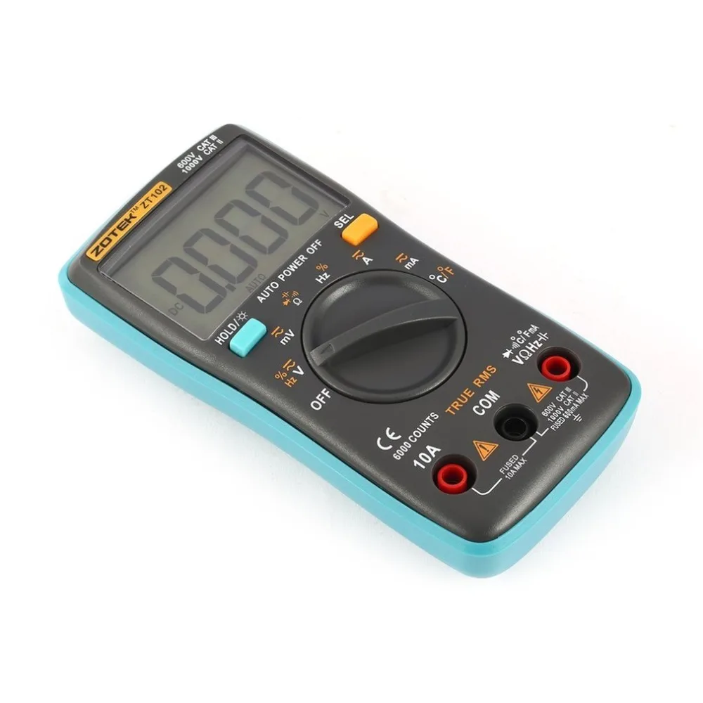 ZOTEK ZT102 мини 6000 отсчетов Авто Диапазон Цифровой мультиметр AC/DC Напряжение Ток