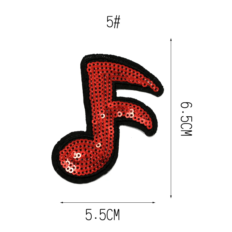 Пластыри для нот, аппликация с блестками, одежда с утюгом, вышивка, сделай сам, наклейки для одежды, значки, Аппликации, украшения - Цвет: 5