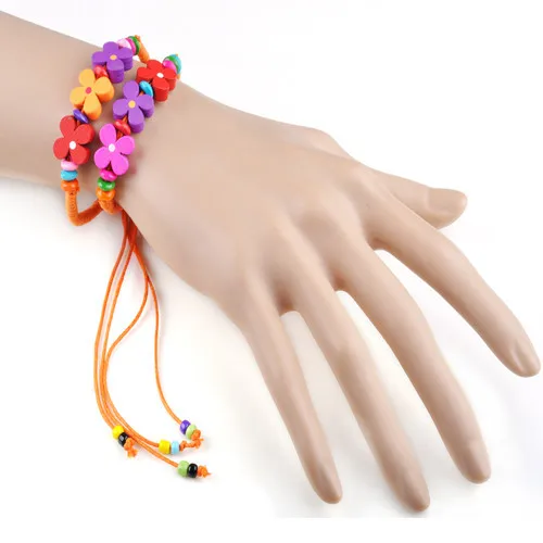 Новое поступление ограниченная серия трендовых женских браслетов из дерева, 10 шт,, ювелирные изделия с цветными бусинами, браслеты для девушек