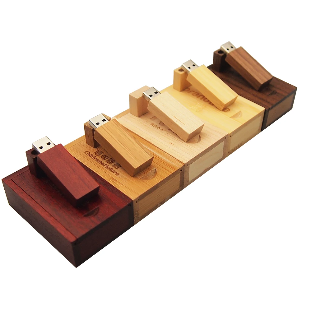 

Wooden usb+box flash drive 4GB 8GB 32GB customized usb pen drive 16gb memory stick business Gift pendrive (over 10pcs free logo)