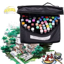 80 цветов художественный цветной маркер ручка с двойной головкой наконечник масляной алкогольной художницы эскиз анимационный комикс дизайн товары для рукоделия