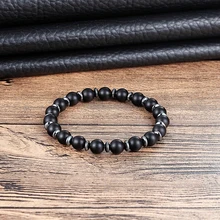 LIVVY рок 8 мм черный Лава рок браслет новая энергия для мужчин и женщин модные ювелирные изделия для мужчин и женщин ювелирные изделия AS394