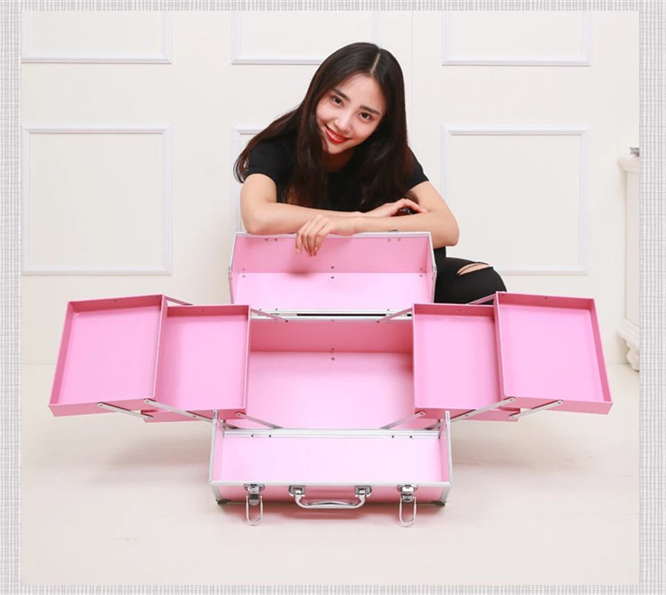 Multilayer Hot High Quality Professional Makeup Organizer Bolso Mujer Cosmetic Case Travel Large Capacity Storage Bag Suitcases