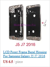 Для samsung Galaxy J5 J7 J510 J710 средняя рамка Корпус Внешняя рамка Шасси+ объектив камеры+ кнопки Запчасти