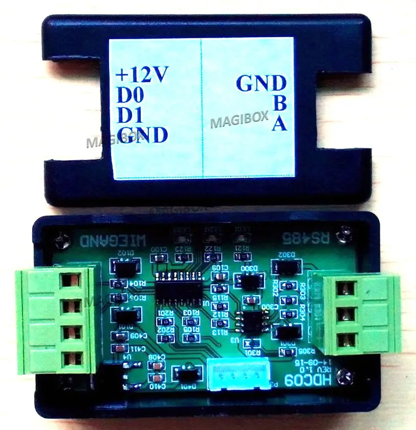 WG26/34 Wiegand WG к RS485 двунаправленной передачи WG26 перейдите к WG26 преобразовать двери контроля доступа