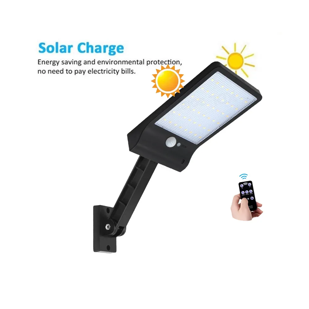 

remote control rotate bracket solar street light 48 LED Solar Light Three Modes Black White Waterproof Outdoor Garden Wall Fence