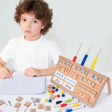 Математические игры, игрушки для детей, деревянные счетные математические детские игрушки, многофункциональная обучающая коробка, номер обучения