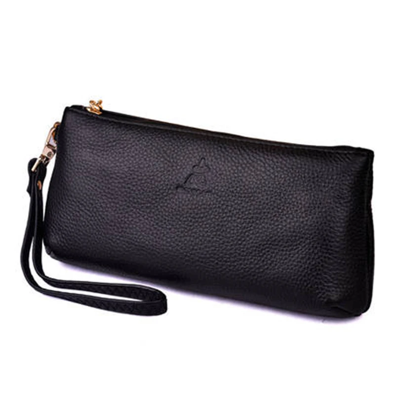 

ladies Debris Cosmetic bags Handmade genuine leather Toiletry makeup purse make up women Bag moblie phone bags Travel clutch bag
