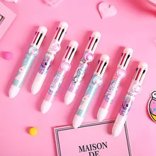 Гелевые кавайные ручки с рисунком единорога 8 цветов пресс-ручка корейские канцелярские принадлежности многофункциональные шариковые ручки школьные офисные принадлежности