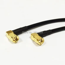 SMA Мужской Прямоугольный переключатель RP-SMA штекер RA 90 градусов конвертер коаксиальный кабель RG58 по оптовой цене Быстрая 50 см 2" адаптер