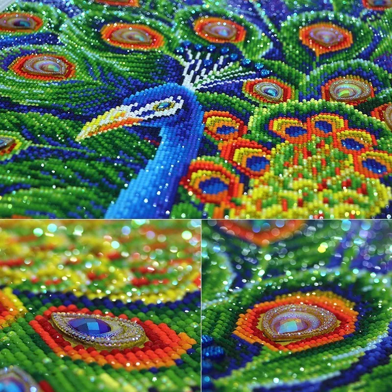 Meian,Special Shaped,Diamond Embroidery,Animal,Peacock,Full,DIY,Diamond Painting,Cross Stitch,Diamond Mosaic,Bead,Picture Decor