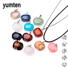 Yumten Natural Stone Pendant Crystal Gemstone Charms Small Women Necklace Jewelry Men Fashion Choker Bijoux Accessories Lot Bag yumten topaz necklace women natural stone leaf pendant men choker flower charms jewelry yoga anime vintage kolye choker korea
