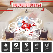 Hiinst 124 Мини карманный беспилотный Радиоуправляемый летательный аппарат 2,4G 4CH 6-осей гироскопа RTF RC Квадрокоптер беспилотный летательный аппарат переключаемый контроллер Вертолет игрушка для детей