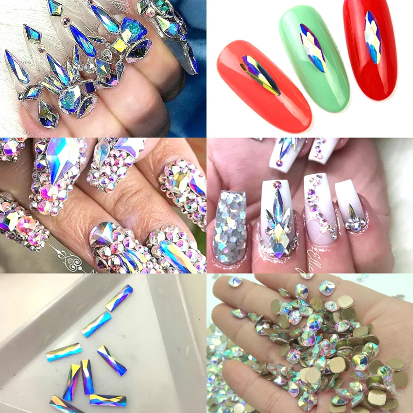 Buy 20pcs Nail Crystals Gems Rhinestones for Nails 3D