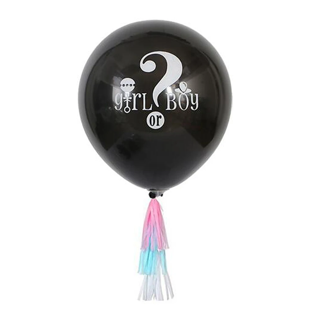 Grandi 36 "Gender Reveal Balloons Girl O Boy Printed Black Latex Gender Reveal Party Balloon Giant Confetti Party Decor Supply 3