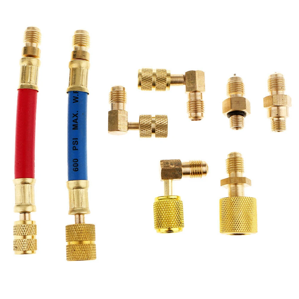 

Durable Coupler Adapter Set Tools For R134A Connector Refrigeration Automobile Car Use Lightweight Portable Air Conditioning