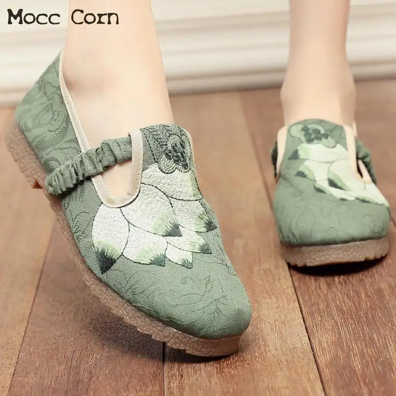 

Women Ballet Flats Shoes Embroidery Cloth Shoes Slip On Casual Lady Flat Loafers Breathable Espadrilles Linen Zapatos Mujer