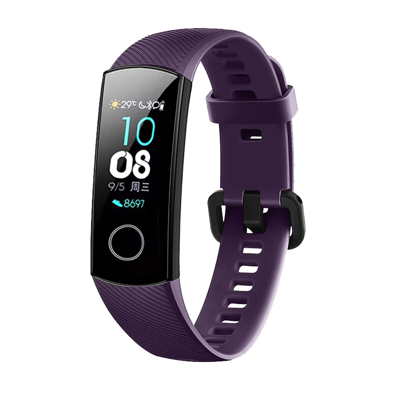 purple huawei Honor Band 4 умный Браслет ремешок силиконовый цветной экран фитнес-трекер часы умный Браслет ремешок - Цвет: purple