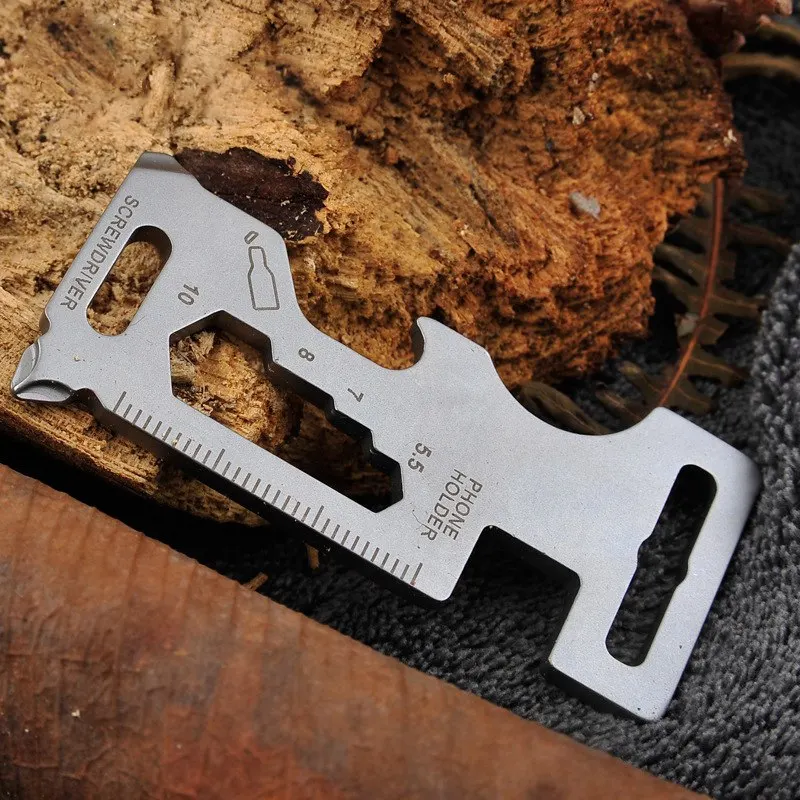 

Stainless steel EDC outdoor card pocket camping hiking hunting bottle opener carabiner