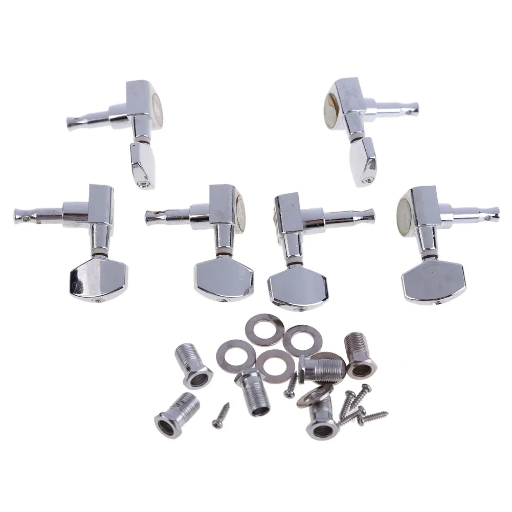 Left Right 6 Chrome Guitar String Tuning Pegs Tuners Machine Heads