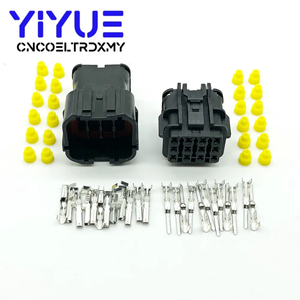 KET 5 Sets 12 Pin black Female Male Waterproof Electrical Wire Connector Plug Auto Connectors