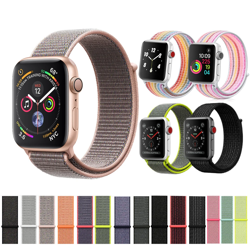 Нейлон Спорт петля ремешок для Apple Watch группа 42 мм/38 мм iWatch 3/2/1 браслет запястье ремешок для часов аксессуары