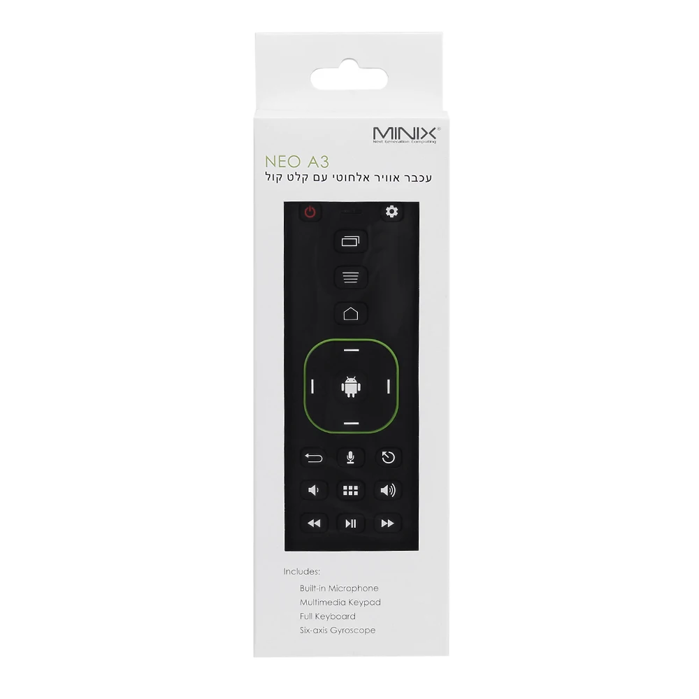 MINIX NEO A3 Иврит/английский(опционально) клавиатура Пульт дистанционного управления USB Беспроводная воздушная мышь с голосовым входом для MINIX Android Windows tv BoX