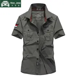 Новый бренд Военный рубашка Для мужчин s 2018 летняя 100% хлопковая футболка с коротким рукавом Для мужчин плюс Размеры 3XL Camisa Masculina 3XL