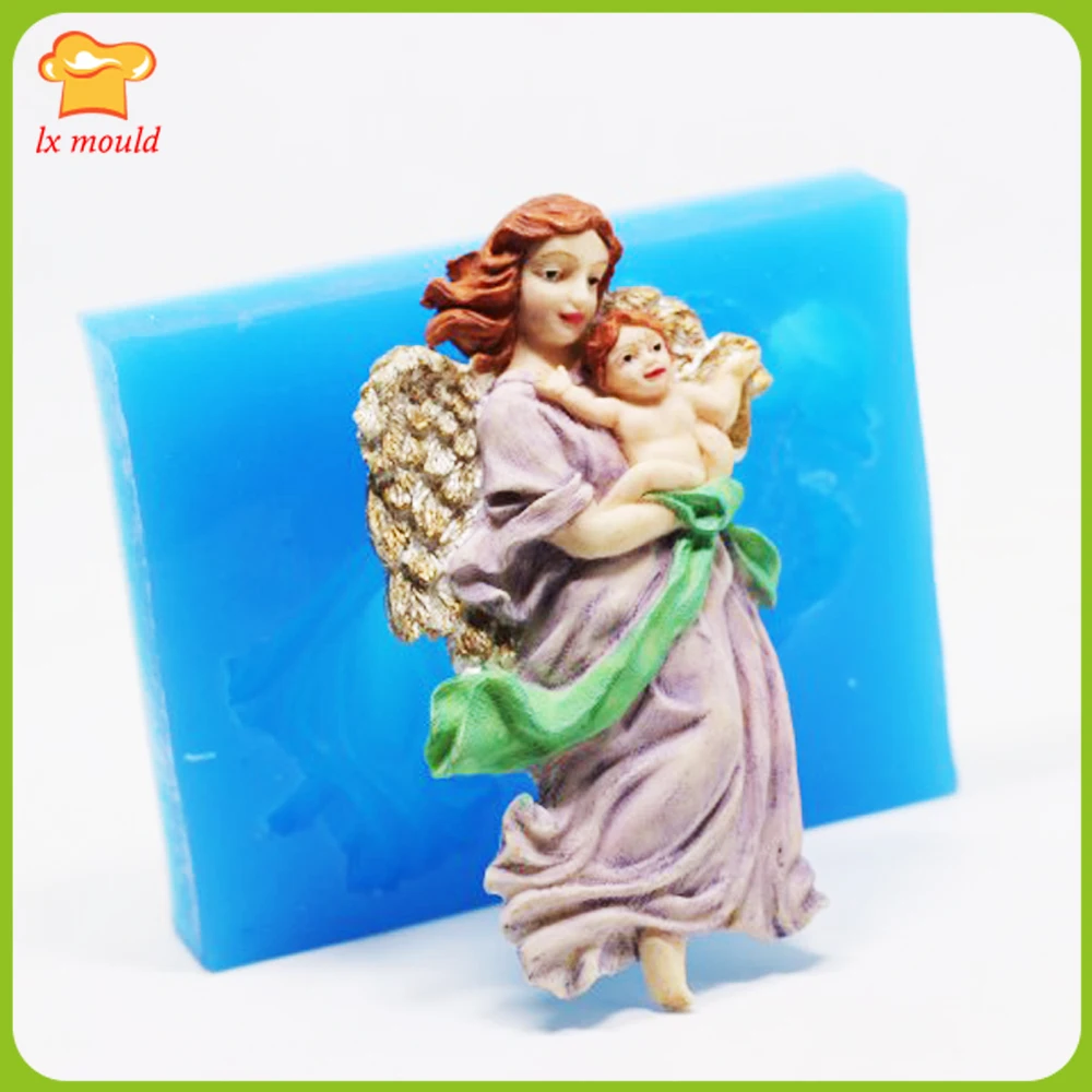 

Angel silicone mold resin clay sugar angel love wedding silicone mold Angel turn sugar silicone mold